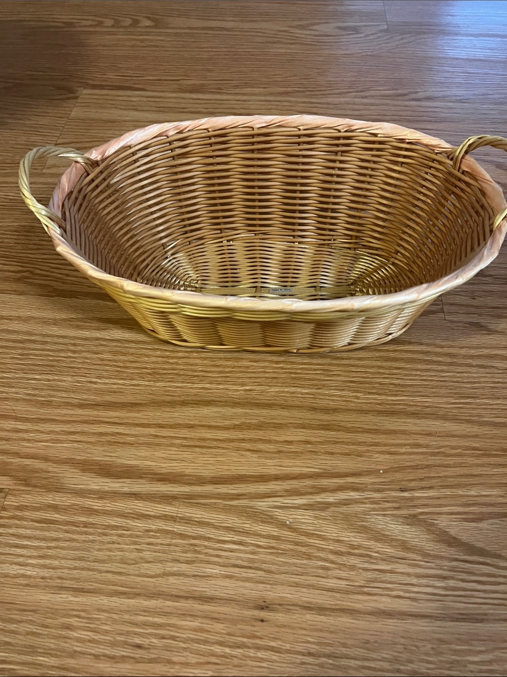 Woven Oval Decorative Basket in Natural Tan - Home Accents 13” x 9”